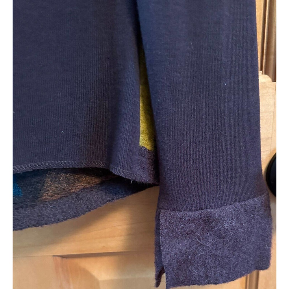 V278, INSIGHT Women’s FELTED Brown Yellow Red WOOL Blend Cardigan Size 12 - Picture 8 of 11